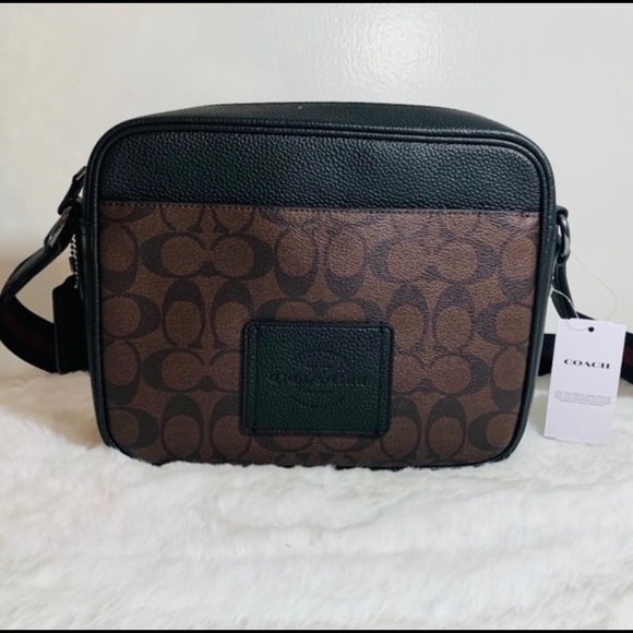 Unisex Coach Hudson Crossbody In Signature Canvas With Rainbow Patch - Picture 6 of 11